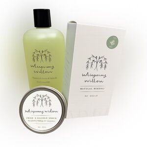 NWT Whispering Willow Peppermint body wash, body oil, and hand & cuticle salve.